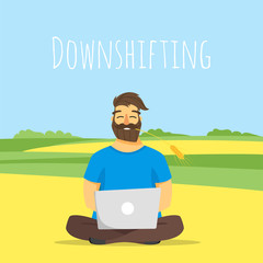 Vector concept illustration of downshifting.