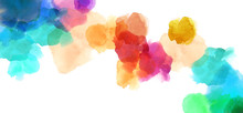Colorful Spotty Watercolour Rqinbow Color Illustration Painting Background