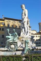 Wall Mural - Fountain of Neptune in Florence, Italy