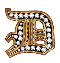 D Gold And Diamond Bling Old Vintage Letter