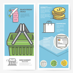 Wall Mural - business brochure flyer design layout template: market shop brochure.