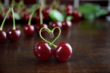 Wall Mural - Fresh red cherries
