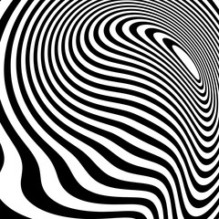 Poster - Curvy irregular dynamic lines. Abstract geometric pattern.