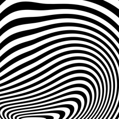 Poster - Curvy irregular dynamic lines. Abstract geometric pattern.