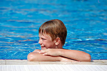 Children swimming in the pool