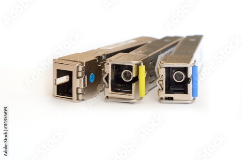 Fotografie, Obraz Optical gigabit sfp module for network switch isolated