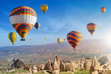 Wall Mural - hot air ballooning in cappadocia, turkey