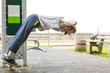© anetlanda - Active man exercising at outdoor gym.