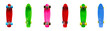 Colorful plastic skateboards isolated 