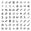 64 black and white hand drawn icons - OFFICE & TOOLS