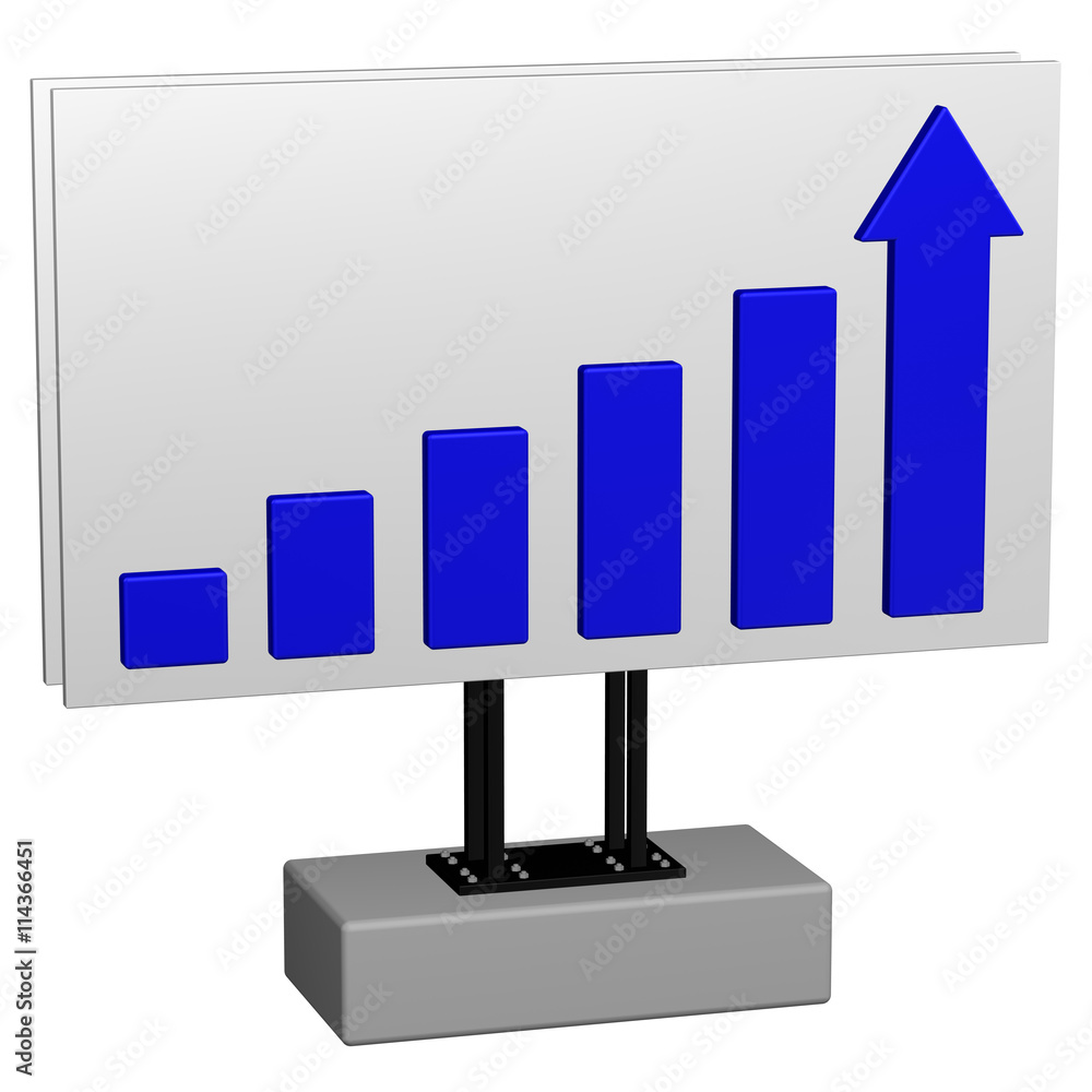 increase graph 3d model cartoon style render... Concept: Growth. 3D rendering. Stock Illustration | Adobe Stock