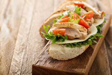 Sticker - Grilled chicken sandwich with basil and tomatoes