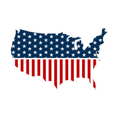 United States patriotic map graphic. Vector design illustration