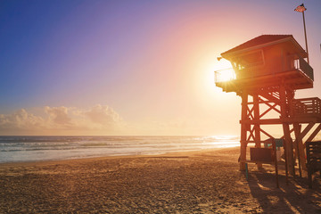 Canvas Print - Daytona Beach in Florida baywatch tower USA