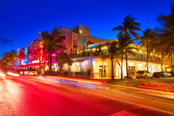 Wall Mural - Miami South Beach sunset Ocean Drive Florida