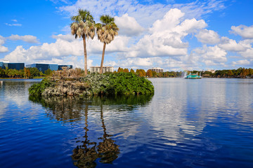 Wall Mural - Orlando skyline fom lake Eola Florida US