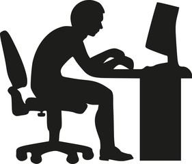 Sticker - Desktop worker silhouette