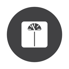 Wall Mural - white personal scale icon on black button isolated on white