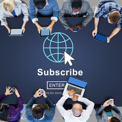 Wall Mural - subscribe feed register homepage network concept