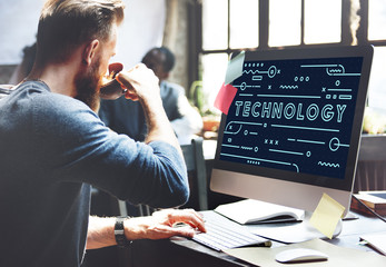 Wall Mural - technology online electronic devices graphic concept