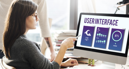 Wall Mural - user interface operating system electronic technology concept