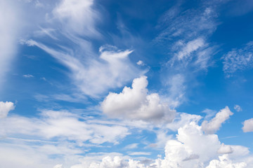 Wall Mural - sky and clouds with clear blue sky for background , backdrop