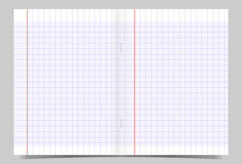 Poster - Double page de cahier d'écolier