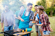 © NDABCREATIVITY - Friends having a barbecue party in nature