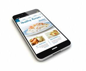 Canvas Print - smartphone online recipes render