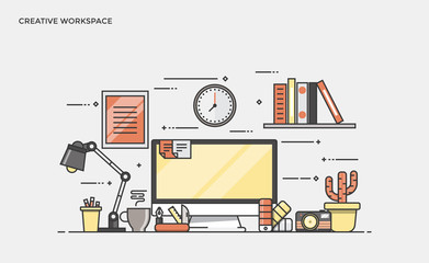 Wall Mural - flat line modern concept illustration