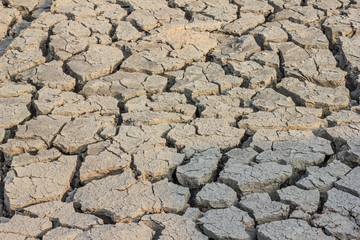 Cracked soil in dry areas drought