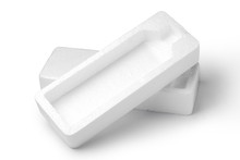 Empty Styrofoam Box Isolated On White Background