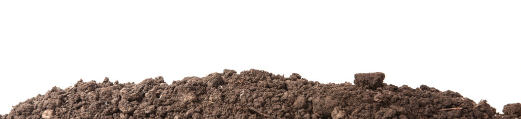 the soil for planting isolated on white background