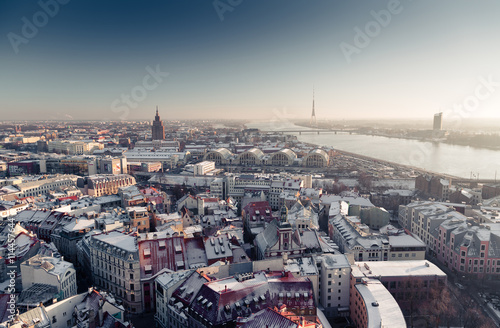 Fototapeta Latvias Capital - Ryga z lotu ptaka
