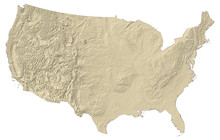 Relief Map Of United States