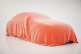 Red veil on car