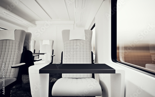 Interior Inside First Class Cabin Modern Speed Express Train