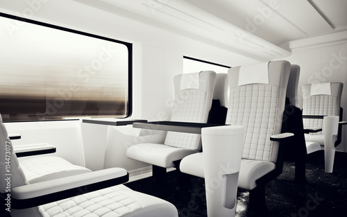 Interior Inside First Class Cabin Modern Fast Express Train