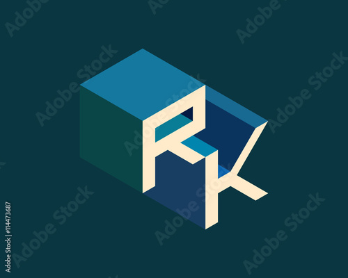 rk isometric 3d letter logo three dimensional stock vector alphabet font typography design buy this stock vector and explore similar vectors at adobe stock adobe stock rk isometric 3d letter logo three