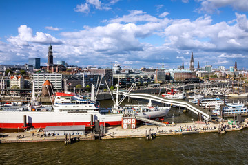 Hamburg embankment panoramic view, Germany