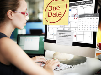 Wall Mural - due date deadline payment bill important notice concept