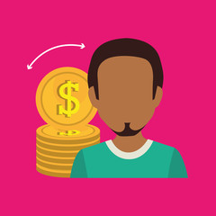 person and money concept design, vector illustration eps10 graphic 