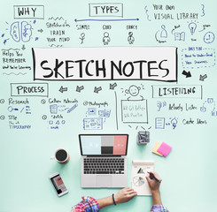 Wall Mural - sketch notes creative drawing design graphic concept