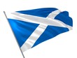 Flag of Scotland waving in the wind / Flags of UK