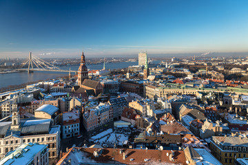 Wall Mural - Latvias Capital - Riga from a bird's eye view