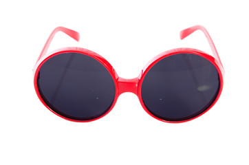 Wall Mural - Red sunglasses isolated on white