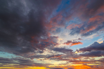 Wall Mural - beautiful sunset sky. sky background with color of cloud