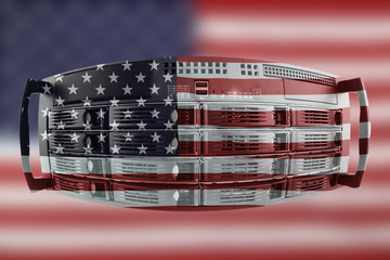 Sticker - Server Country Concept with Flag of USA