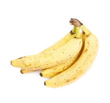 Bunch Of Old Spotted Bananas Isolated