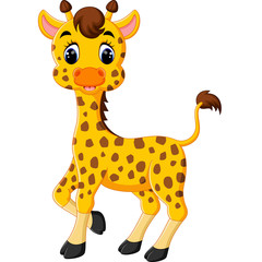 Poster - illustration of cute giraffe cartoon